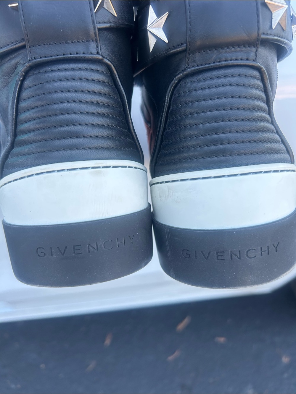 Givenchy Black & Red High-Top Sneakers with Star Strap - Picture 6 of 7